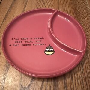 Dept 56 Time To Celebrate Divided Snack Plate Salad Diet Cola Sundae Fun Gift